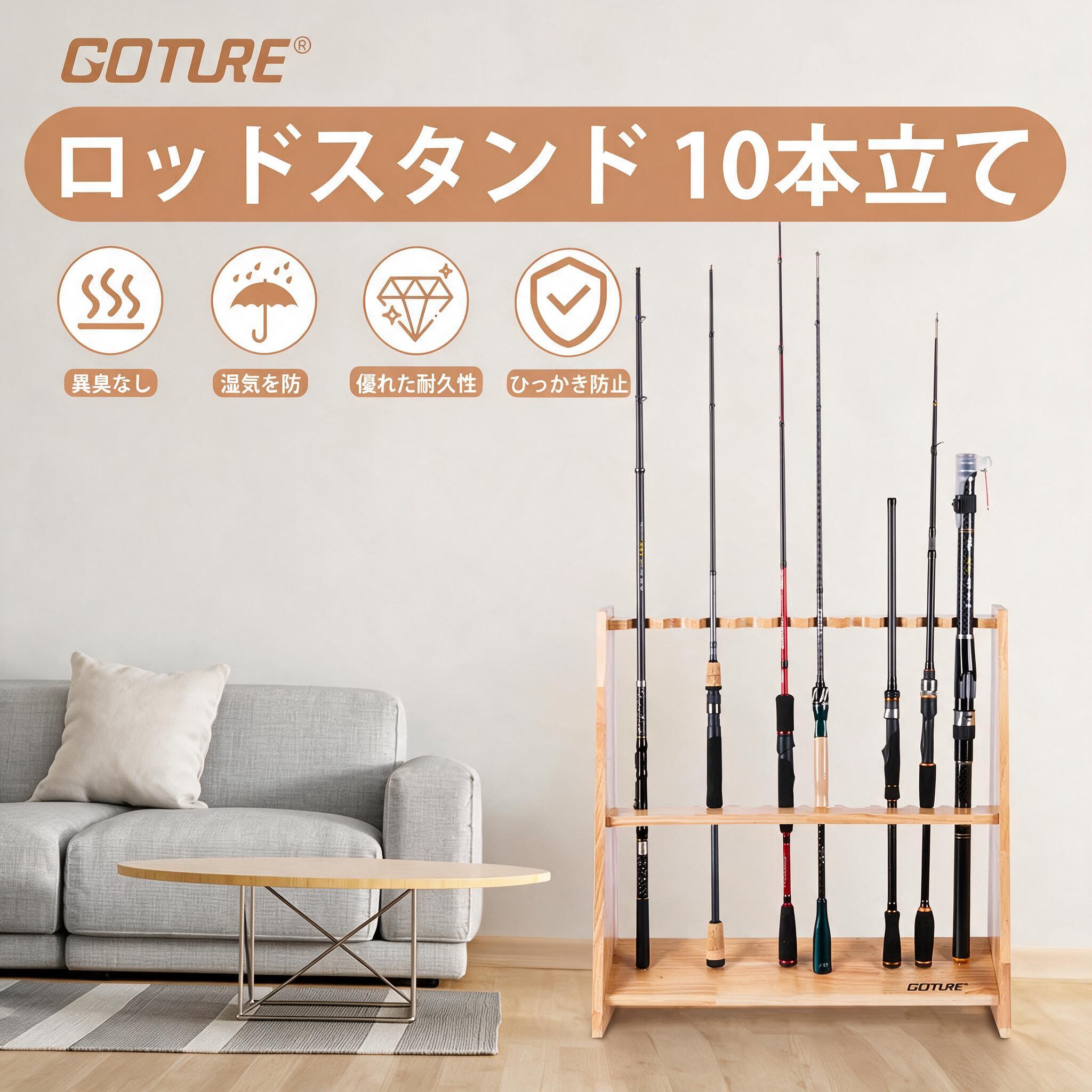 Goture Drewniane Uchwyty na Wę – Fishing Rod Rack recenzja i cena